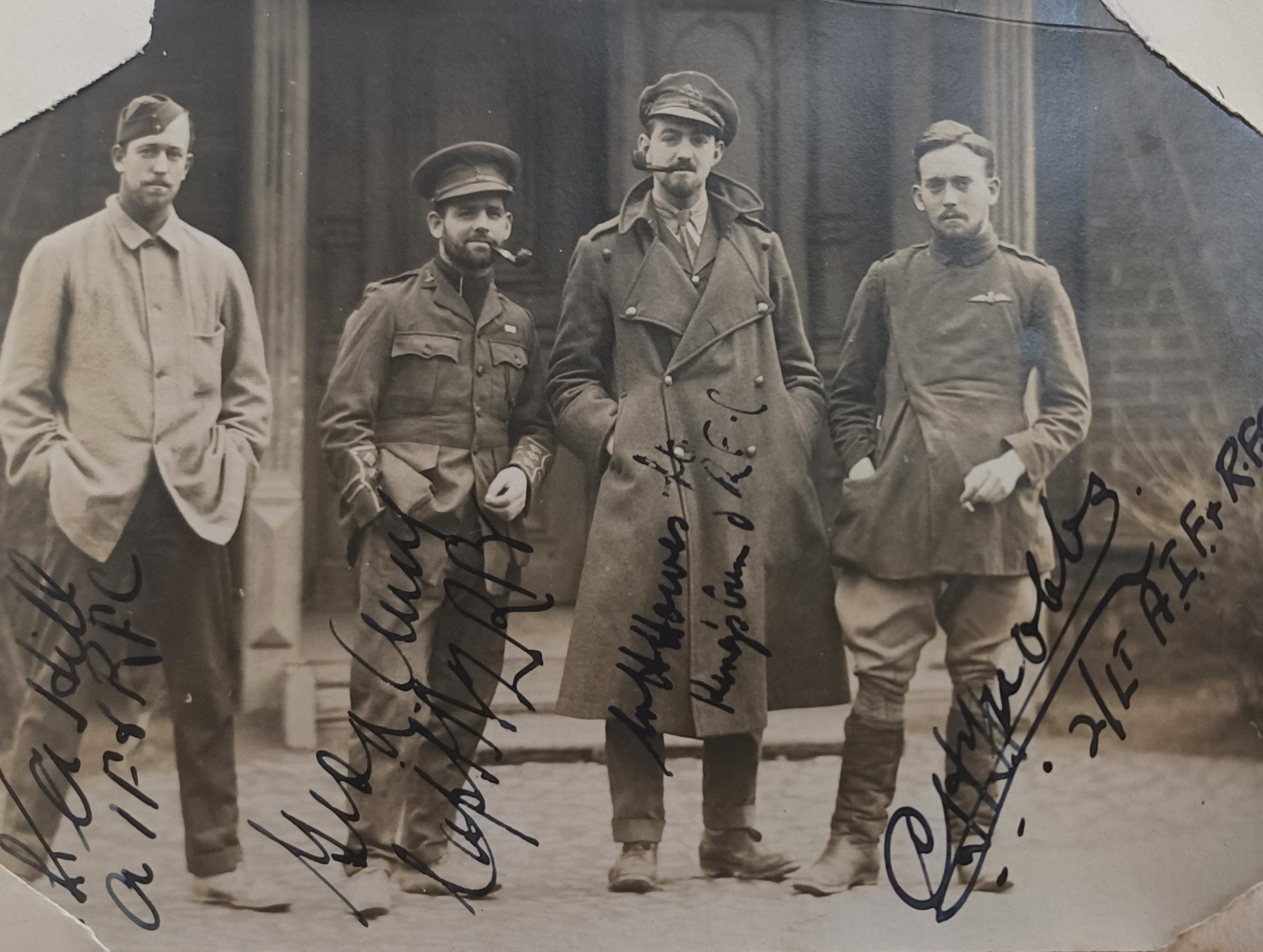 Signed photograph of a group of officers from Frederick Matthews' album