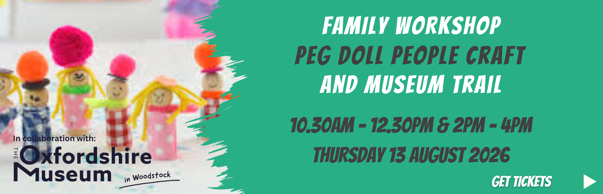 Click here to find out more about our peg doll craft workshop, Thurs 13 August 2026 (in collaboration with The Oxfordhire Museum)