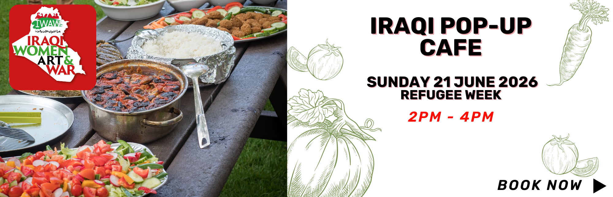 IWAW Iraqi Pop up Cafe (2pm-5pm Sunday 21 June 2026). Click for more information