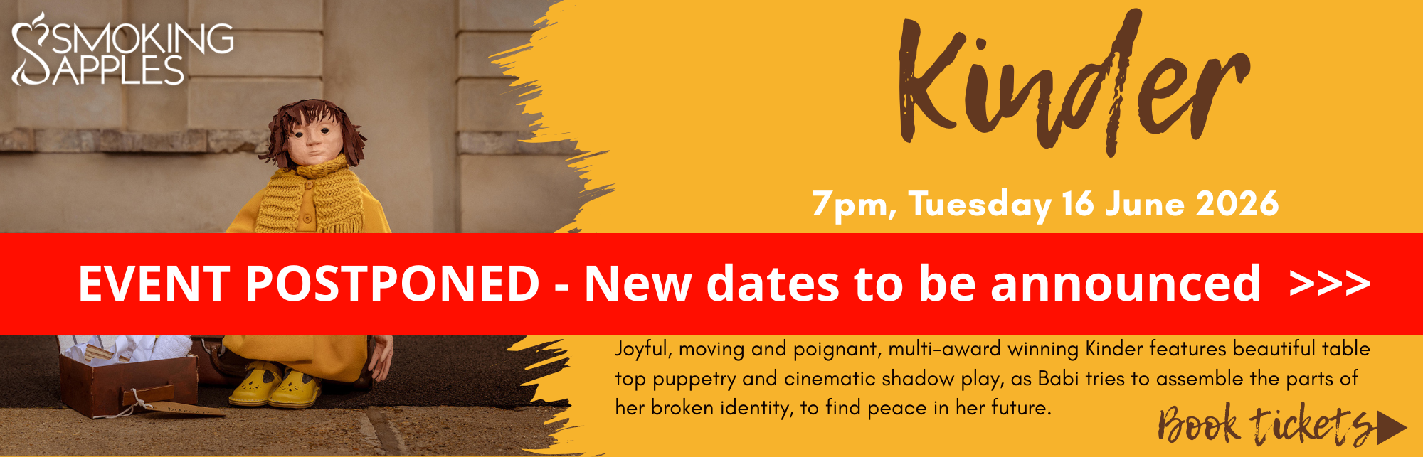 Book now for Kinder. Show Date_ 7pm, Tuesday 16 June 2026