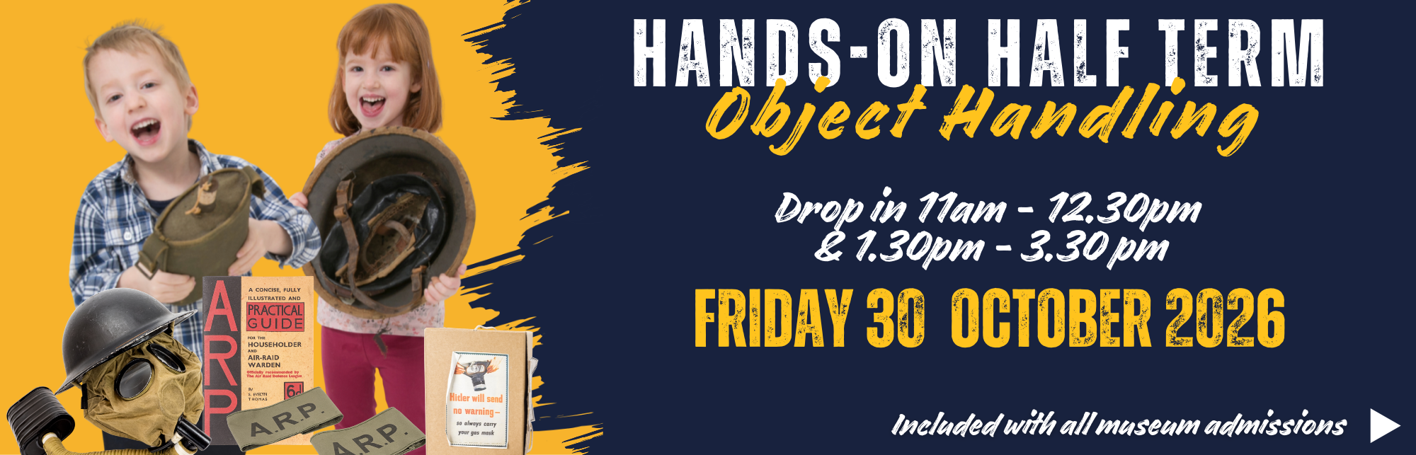 Object-handling session, drop in 11.00 - 12.30 and 13.30 - 15.30 on 30 October 2026 (included with all museum admission)